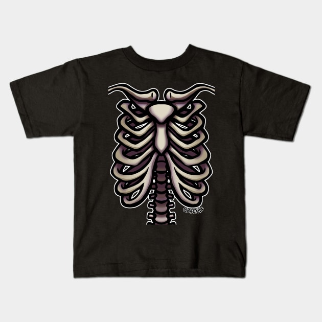 Stylin' Skeleton Kids T-Shirt by Jan Grackle